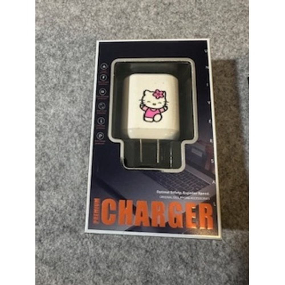 Sanrio Hello Kitty USB Wall‎ Charger White Dance Travel Adapter Block